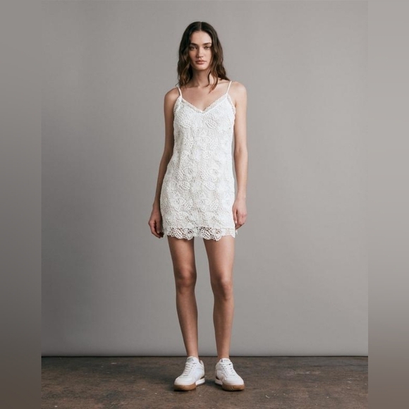 NWT Rag & Bone Aleah Crochet Lace Mini Dress Floral Strap Sz 4 - Picture 1 of 8